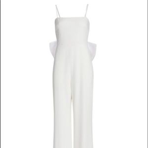 Theia Emma bow-trimmed bridal jumpsuit